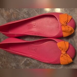 J. Crew Pink and Orange Women's Jelly Flats